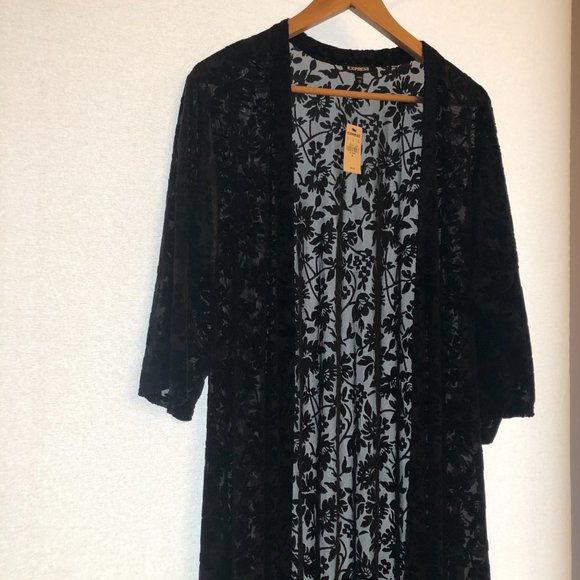 EXPRESS - Shear Black Cardigan - Picture 4 of 8